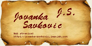 Jovanka Savković vizit kartica